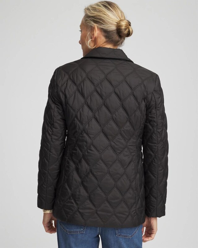 Nylon Quilted Double Breasted Blazer - image 3